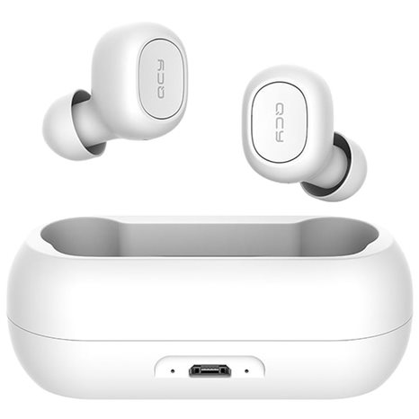 QCY T1C TWS White True Wireless Earbuds 5.0 Bluetooth Headphones 80hrs