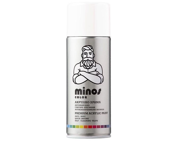 Minos Color Spray Ral 9010 Λευκό Gloss 400ml
