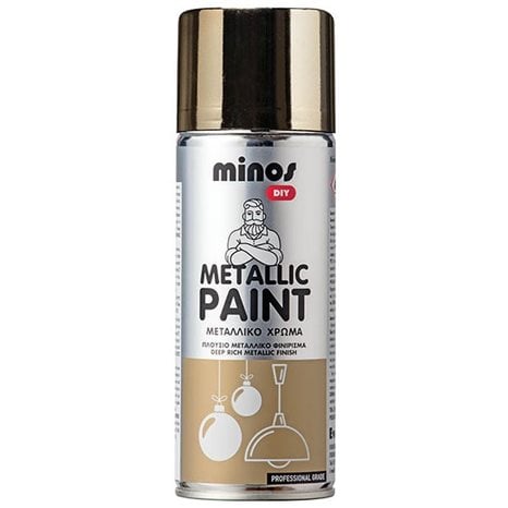 Minos Metallic Paint Spray Χρυσό Gold Effect 400ml