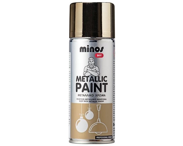 Minos Metallic Paint Spray Χρυσό Gold Effect 400ml