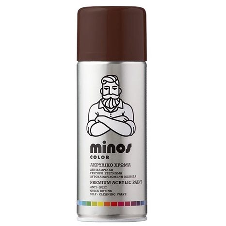 Minos Color Spray Ral 8016 Καφέ Μαόνι 400ml