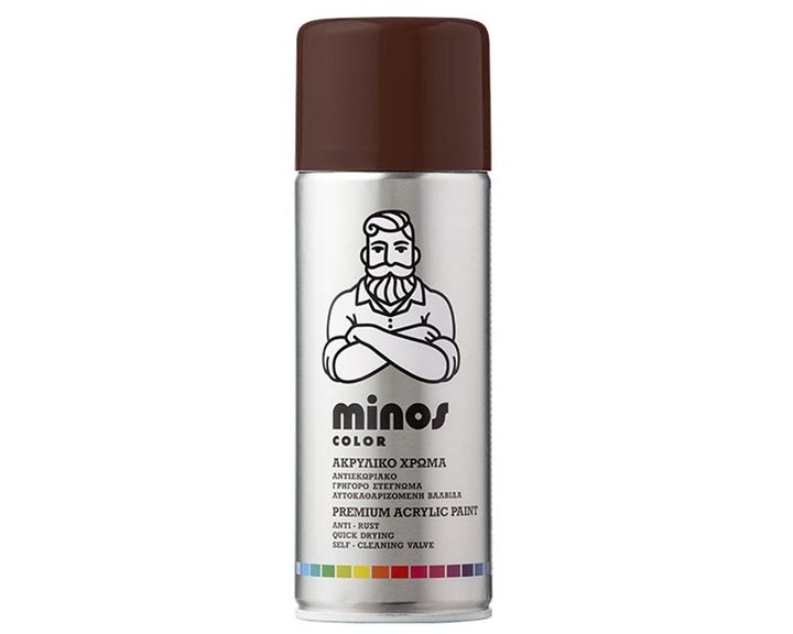 Minos Color Spray Ral 8016 Καφέ Μαόνι 400ml