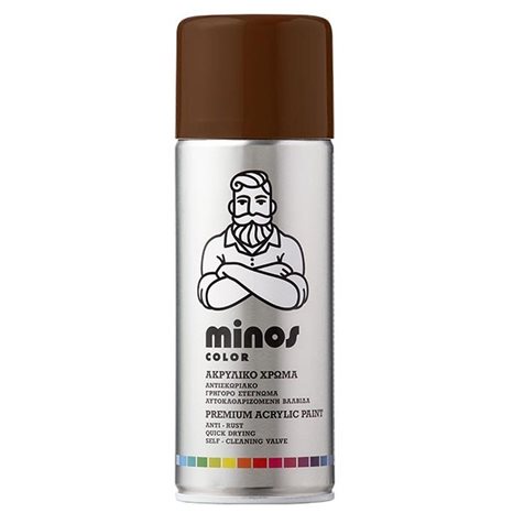 Minos Color Spray RAL 8011 Καφέ Καρυδιά 400ml