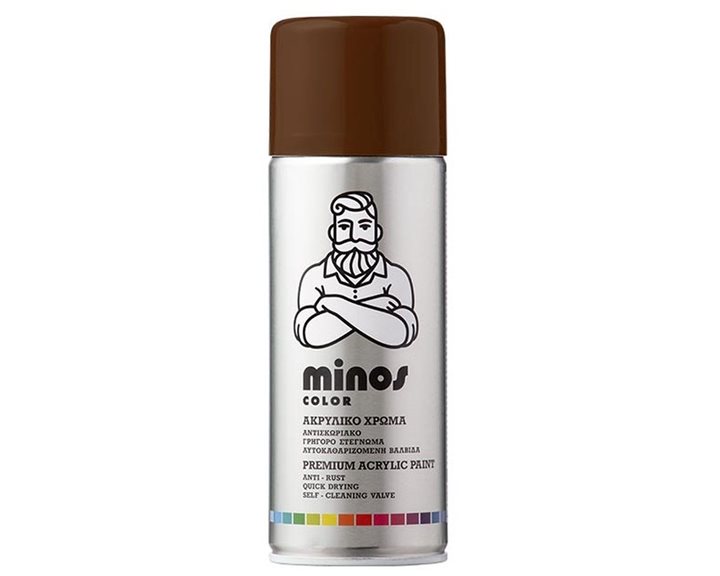 Minos Color Spray RAL 8011 Καφέ Καρυδιά 400ml
