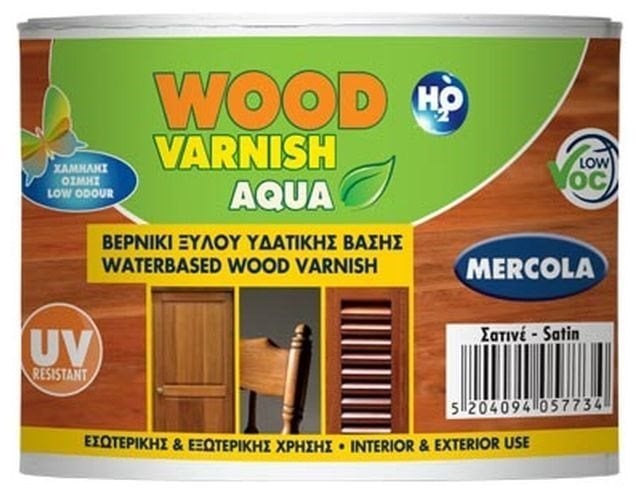 Wood Varnish Aqua Σατινέ 375ml (5773)