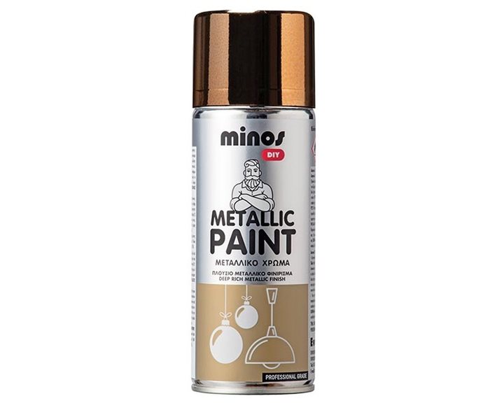 Minos Metallic Paint Spray Χρυσό Pale Gold Effect 400ml 9239