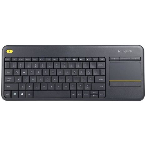 Logitech K400 Plus Ασύρματο Πληκτρολόγιο με Touchpad Αγγλικό US Black (920-007145) (LOGK400)