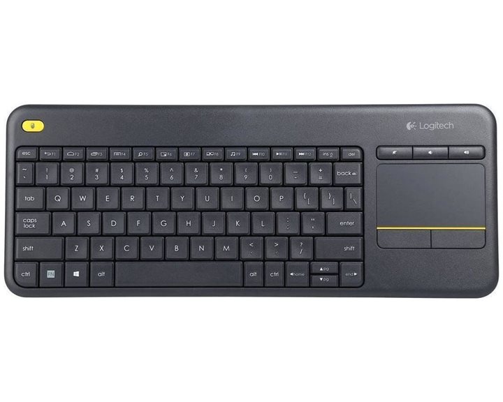 Logitech K400 Plus Ασύρματο Πληκτρολόγιο με Touchpad Αγγλικό US Black (920-007145) (LOGK400)