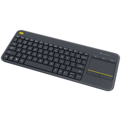 Logitech K400 Plus Ασύρματο Πληκτρολόγιο με Touchpad Αγγλικό US Black (920-007145) (LOGK400)