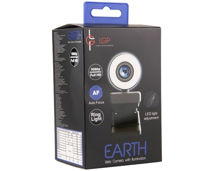 LAMTECH WEB CAMERA 1080P WITH ILLUMINATION 'EARTH'