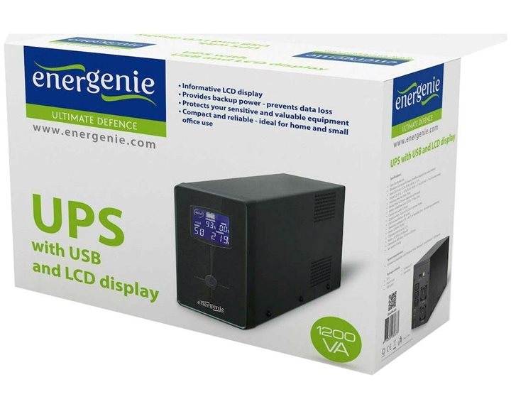 ENERGENIE UPS WITH USB AND LCD DISPLAY 1500VA BLACK