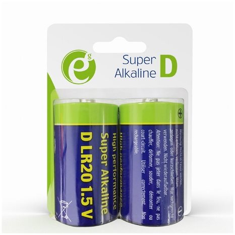ENERGENIE ALKALINE D-CELL BATTERY 2-PACK