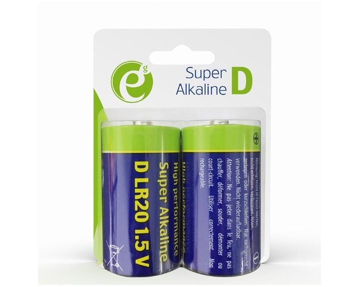 ENERGENIE ALKALINE D-CELL BATTERY 2-PACK