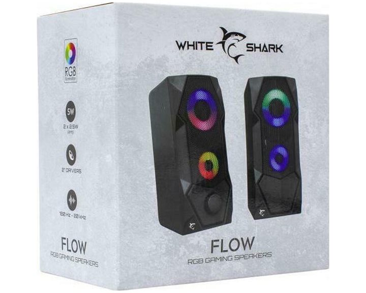 WHITE SHARK RGB SPEAKER 2.0 FLOW