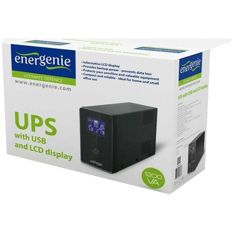 ENERGENIE UPS WITH USB AND LCD DISPLAY 1200 VA BLACK