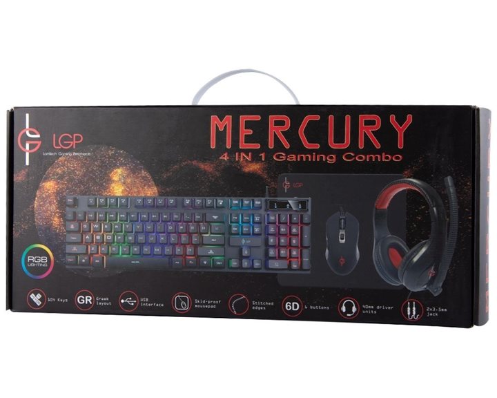 LAMTECH 4 IN 1 RGB GAMING COMBO SET (KEYBOARD-MOUSE-HEADSET-MOUSEPAD) MERCURY