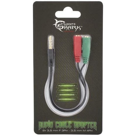 WHITE SHARK HEADSET CABLE 3,5mm x 2F.3pin - 3,5mm M.4pin 0,2m