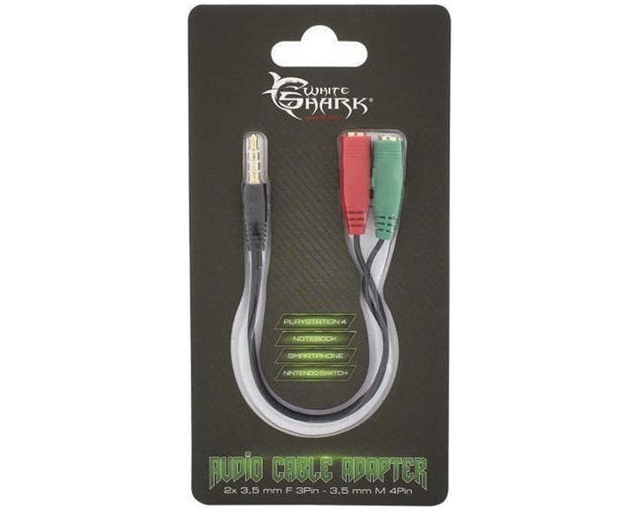 WHITE SHARK HEADSET CABLE 3,5mm x 2F.3pin - 3,5mm M.4pin 0,2m
