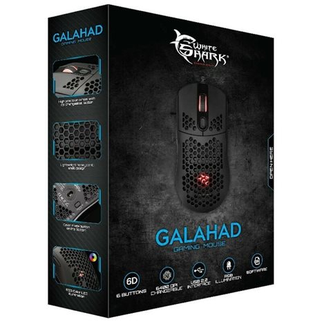 WHITE SHARK MOUSE GM-5007B GALAHAD 6400dpi BLACK