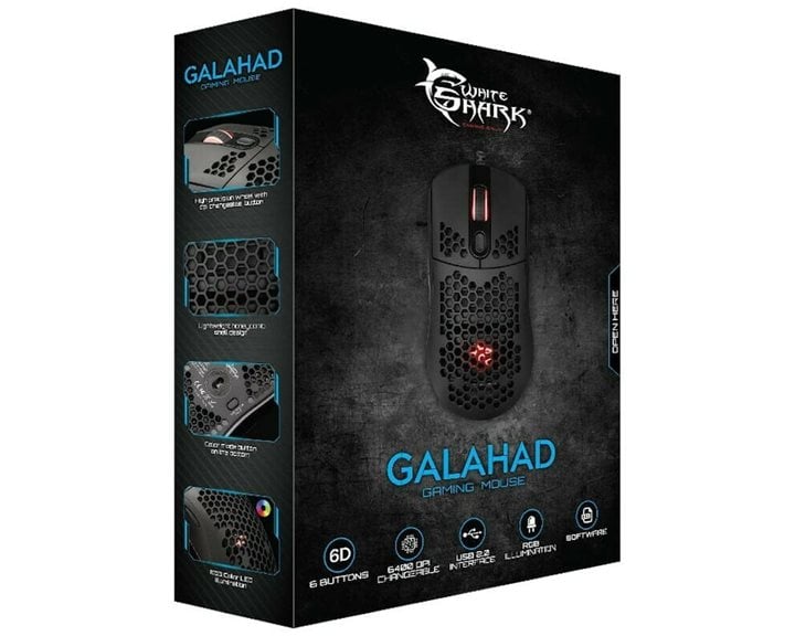 WHITE SHARK MOUSE GM-5007B GALAHAD 6400dpi BLACK