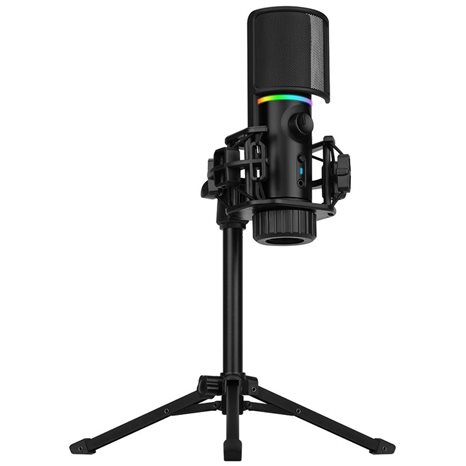 Streamplify MIC RGB microphone, USB-A, Black - incl. Tripod