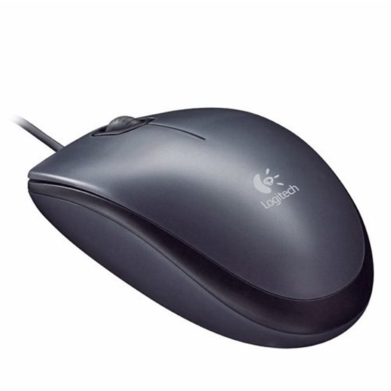 Logitech M90 Optical Mouse (Dark Grey, Wired) (LOGM90)