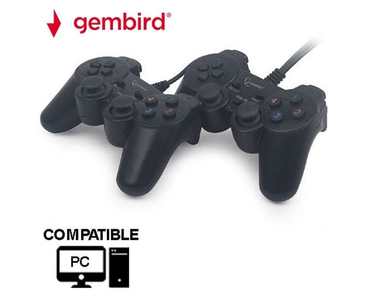 GEMBIRD DOUBLE DUAL USB 2.0 VIBRATION GAMEPAD FOR PC