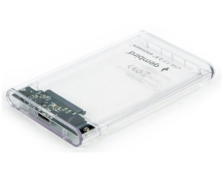 GEMBIRD USB 3,0 2,5' ENCLOSURE FOR 9,5MM DRIVE TRANSPARENT PLASTIC