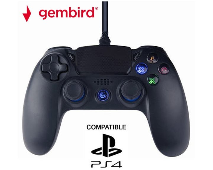 GEMBIRD WIRED VIBRATION GAME CONTROLLER FOR PC/PS4 BLACK