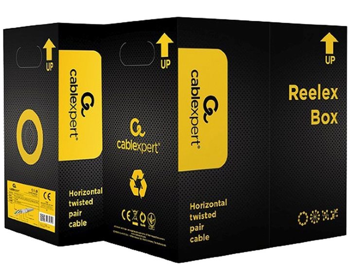 CABLEXPERT CAT 5e FTP LAN OUTDOOR CABLE SOLID AWG24 COPPER (0.51MM) GEL FILLED BLACK COLOR, 305M