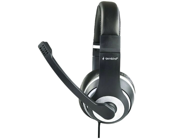 GEMBIRD JACK STEREO HEADSET BLACK WITH WHITE RING