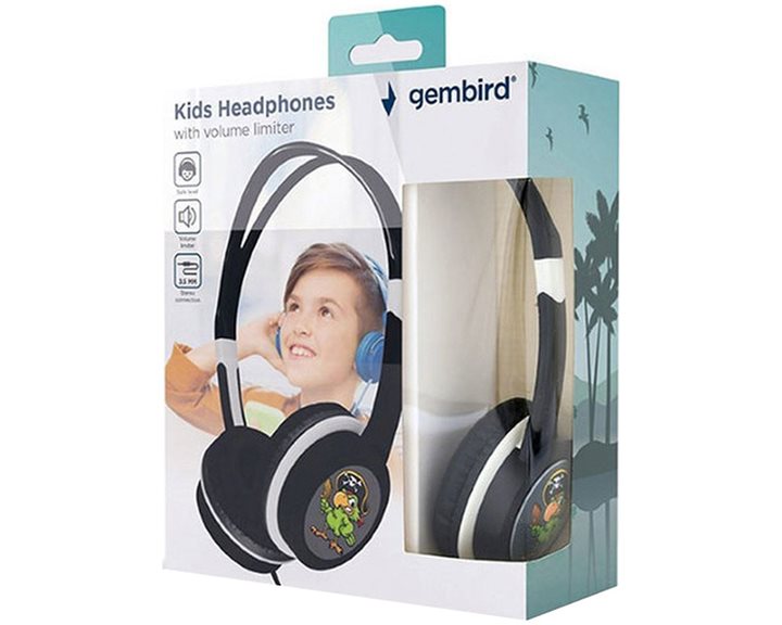 GEMBIRD KIDS HEADPHONES WITH VOLUME LIMITER BLACK