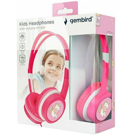 GEMBIRD KIDS HEADPHONES WITH VOLUME LIMITER PINK