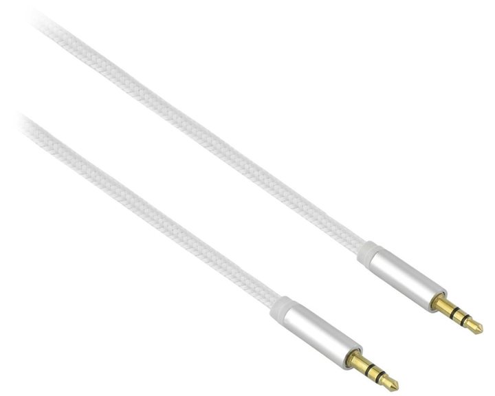 Lamtech Audiocable Braided 1m 3.5mm To 3.5mm White