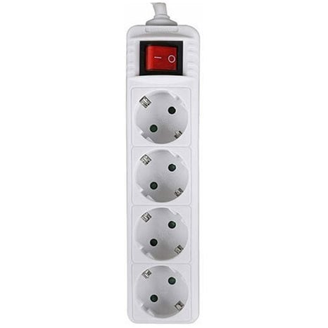 LAMTECH POWER STRIP WITH SWITCH 4 OUTLETS WHITE 1.5M