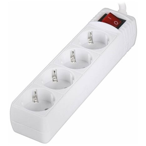 LAMTECH POWER STRIP WITH SWITCH 4 OUTLETS WHITE 1.5M