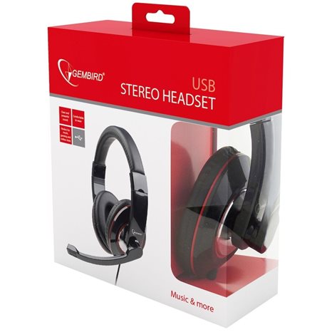 GEMBIRD USB STEREO HEADSET GLOSSY BLACK