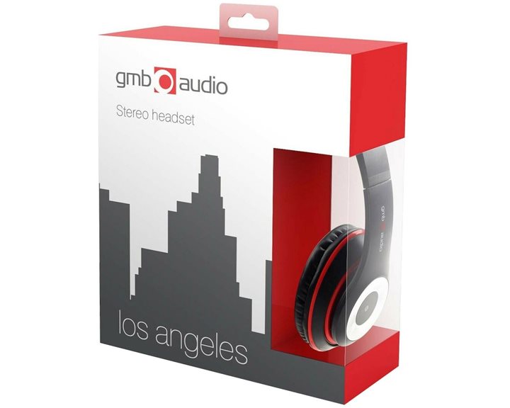 GEMBIRD STEREO HEADSET WITH MIC LOS ANGELES BLACK