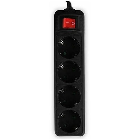 LAMTECH POWER STRIP WITH SWITCH 4 OUTLETS BLACK 1.5M