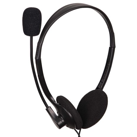 GEMBIRD STEREO HEADSET WITH VOLUME CONTROL BLACK