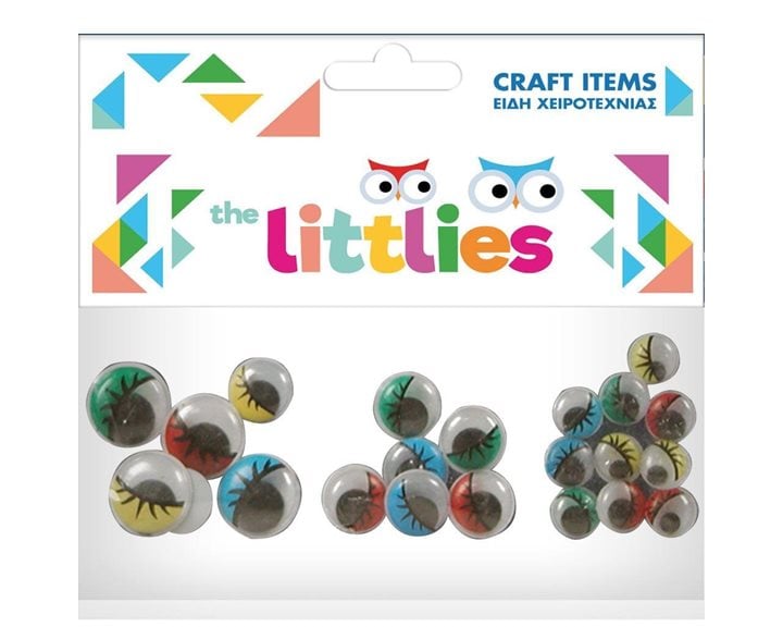 Ματάκια Κινούμενα Χρωματιστά The Littlies 4x20mm, 8x16mm, 10x12mm, 22 Τεμ.
