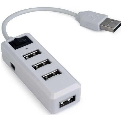 GEMBIRD USB 2.0 4-PORT HUB WITH SWITCH WHITE