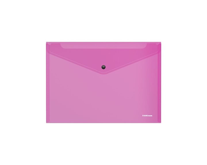 Φάκελος Κουμπί ErichKrause A4 Glossy Vivid Semitransparent Ροζ 47119