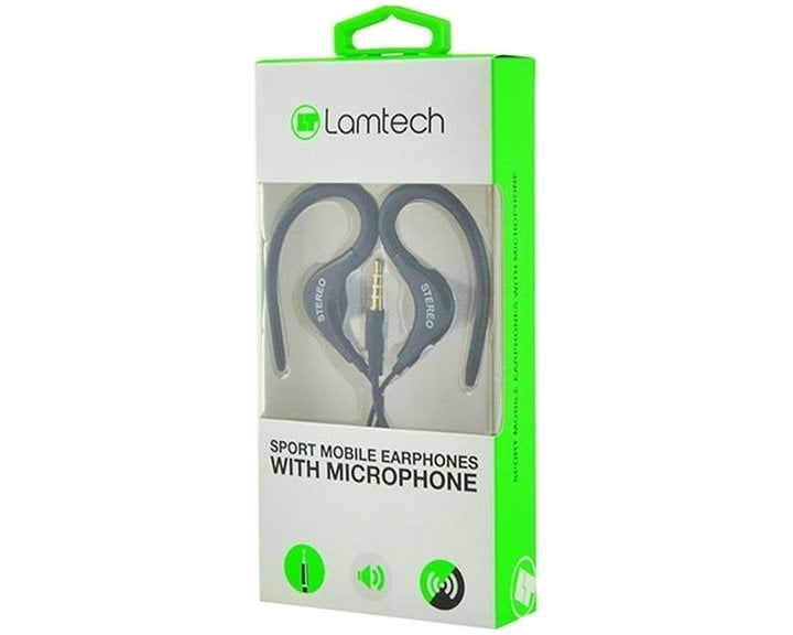 LAMTECH SPORT MOBILE EARPHONES WITH MIC BLACK
