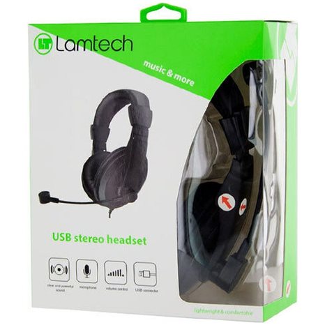 LAMTECH USB 2.0 STEREO HEADSET DELUXE WITH MIC