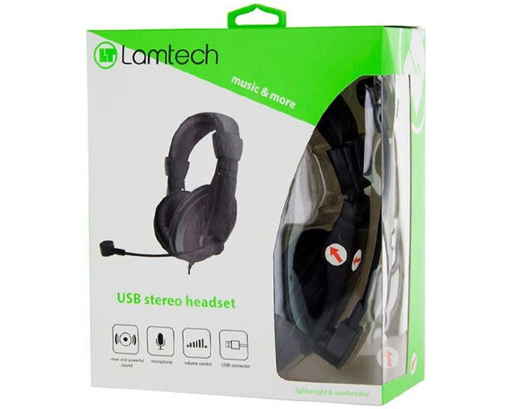 LAMTECH USB 2.0 STEREO HEADSET DELUXE WITH MIC