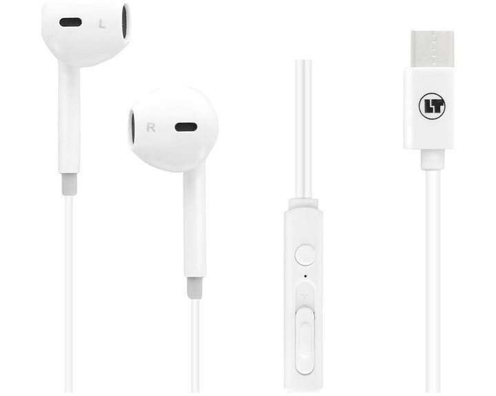 LAMTECH TYPE-C MOBILE EARPHONES WITH MICROPHONE WHITE