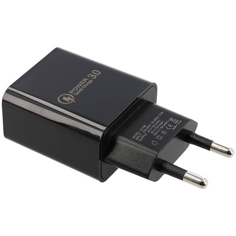 Lamtech Quick Charger USB3.0 18W With Micro USB Cable 1M Black