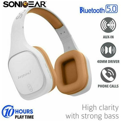 Sonic Gear Bluetooth 5.0 Headset Airphone 7 W.Gold