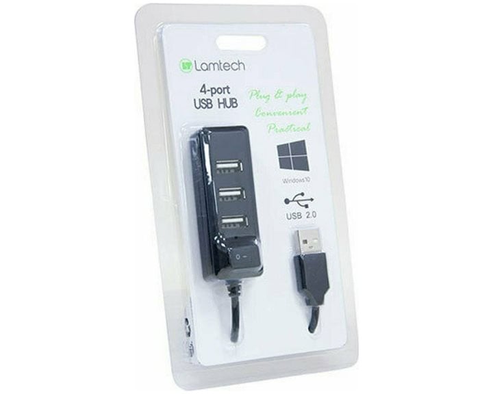 LAMTECH 4-PORT USB HUB BLACK